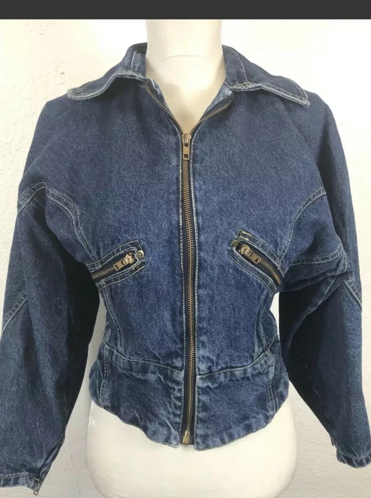 VTG 80-90's Oxygen Cropped Jean Dark Wash Jacket